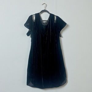 Lauren Ralph Lauren Cold- Shoulder Velvet Black Dress Size 16W